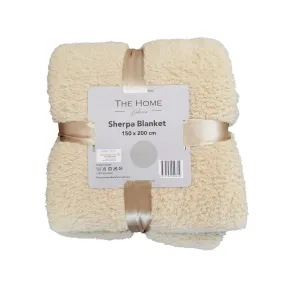 150cm x 200cm Beige Sherpa Throw