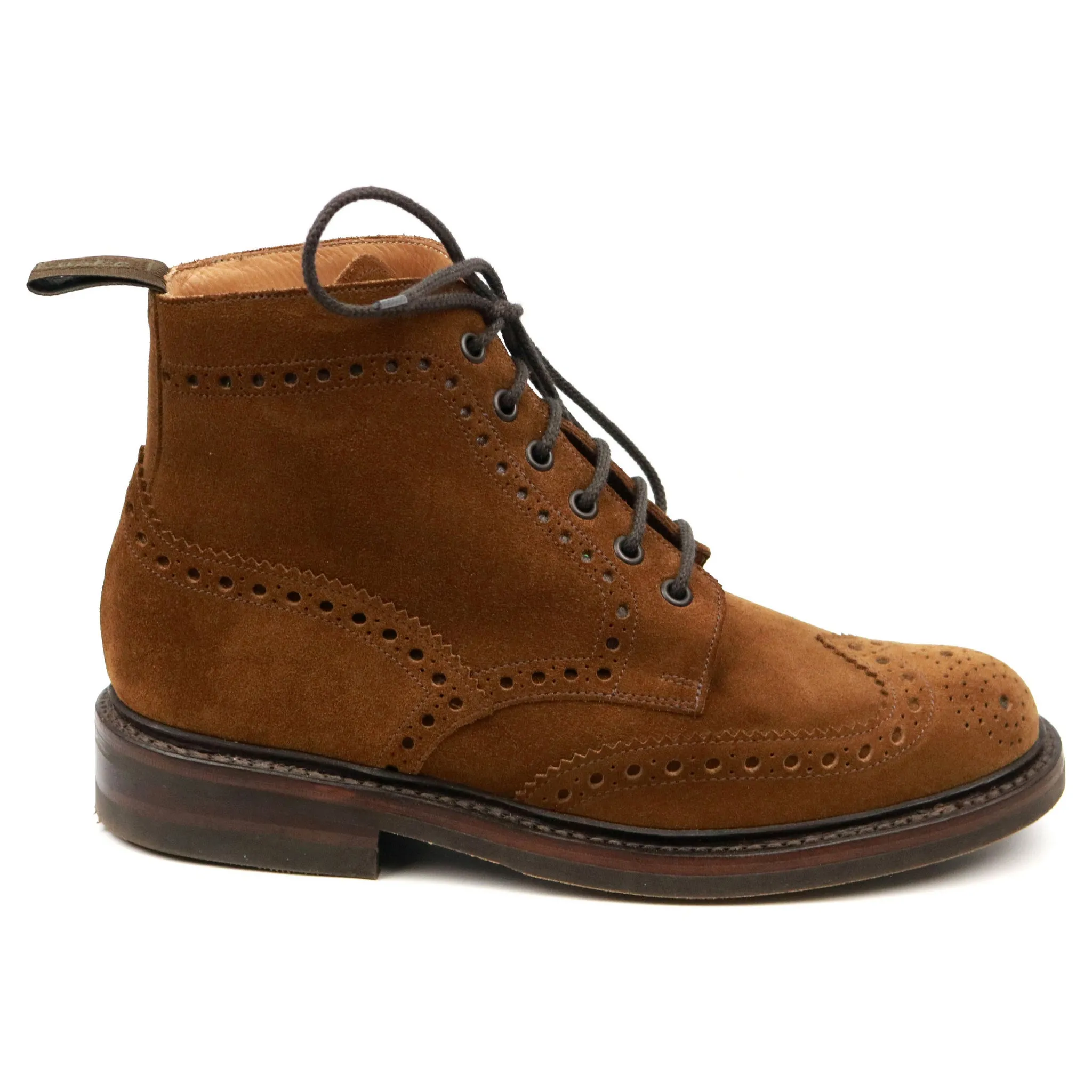 1880 'Bedale' Tan Brown Suede Brogue Boots UK 6 G