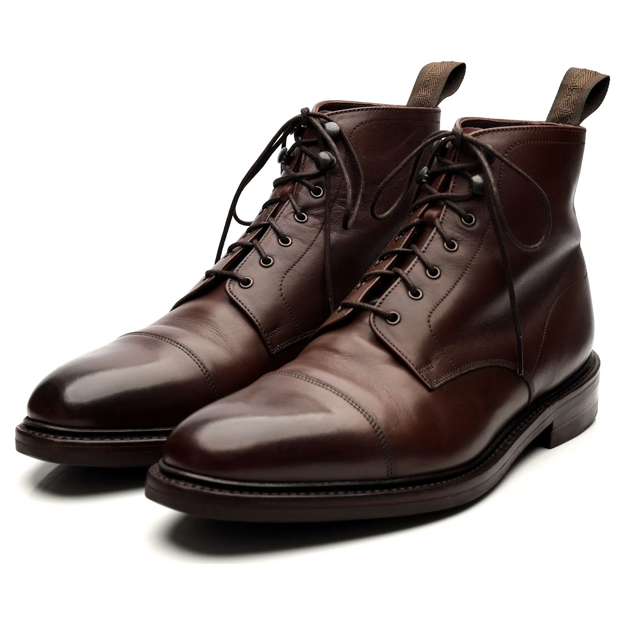 1880 'Roehampton' Dark Brown Leather Boots UK 8.5 F