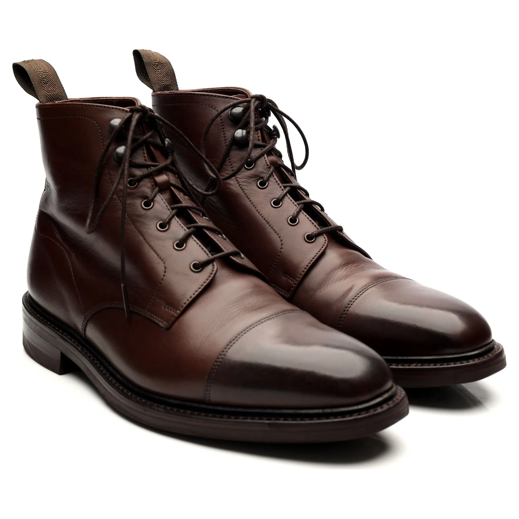 1880 'Roehampton' Dark Brown Leather Boots UK 8.5 F