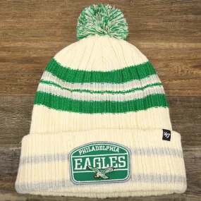 1987 Philadelphia Eagles Legacy Patch Pom Pom Beanie | Natural Beanie