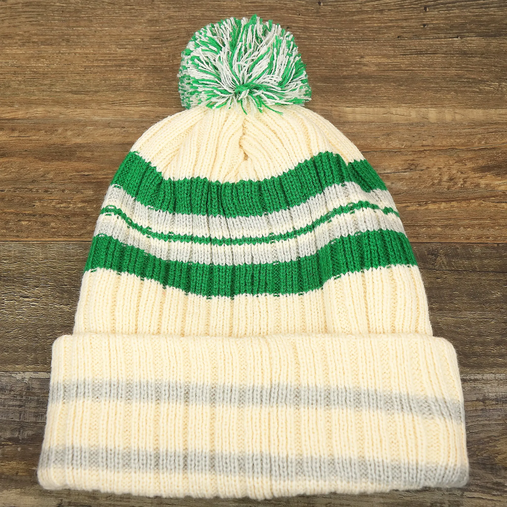 1987 Philadelphia Eagles Legacy Patch Pom Pom Beanie | Natural Beanie