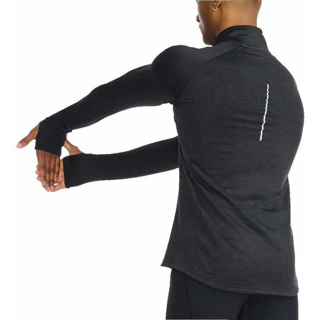 2XU Ignition Half Zip Long Sleeve Men's Running Top - Black, Men's Running Top, Half Zip Long Sleeve Top, Black Running Top, 2XU