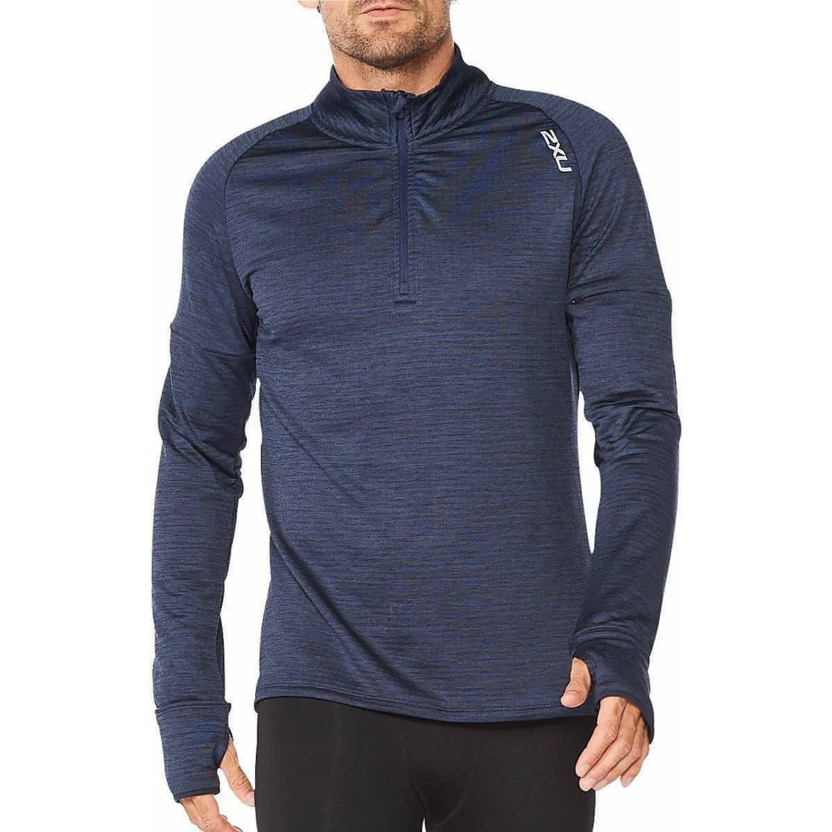 2XU men's running top navy half zip long sleeve