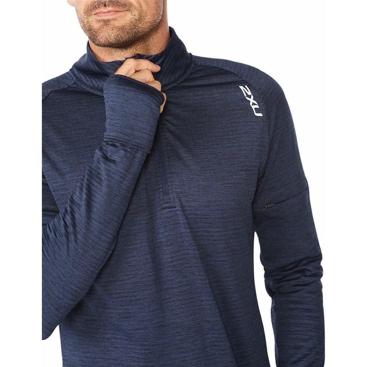 2XU men's running top navy half zip long sleeve