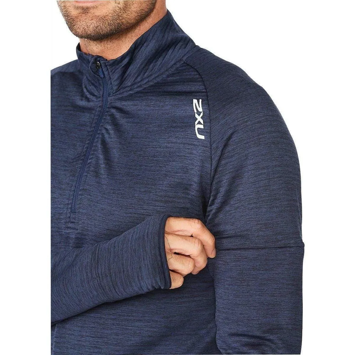 2XU men's running top navy half zip long sleeve