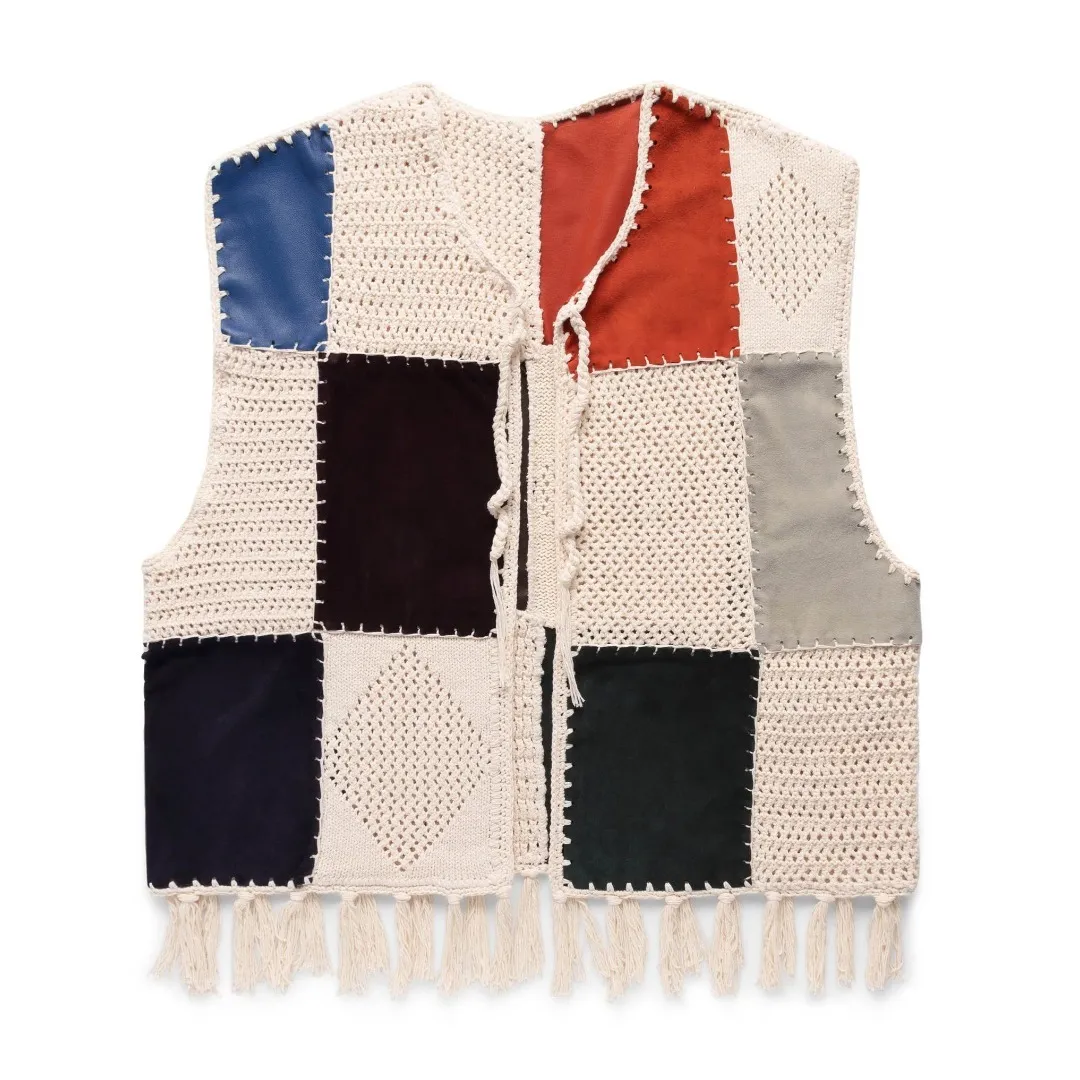 Adererror - Cable Knit Argyle Unisex Sweater with Tassels in Low Gauge