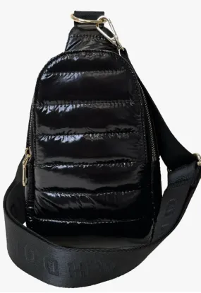 Ahdorned Eliza Puffy Quilted Sling in Liquid Black - Buy Now!