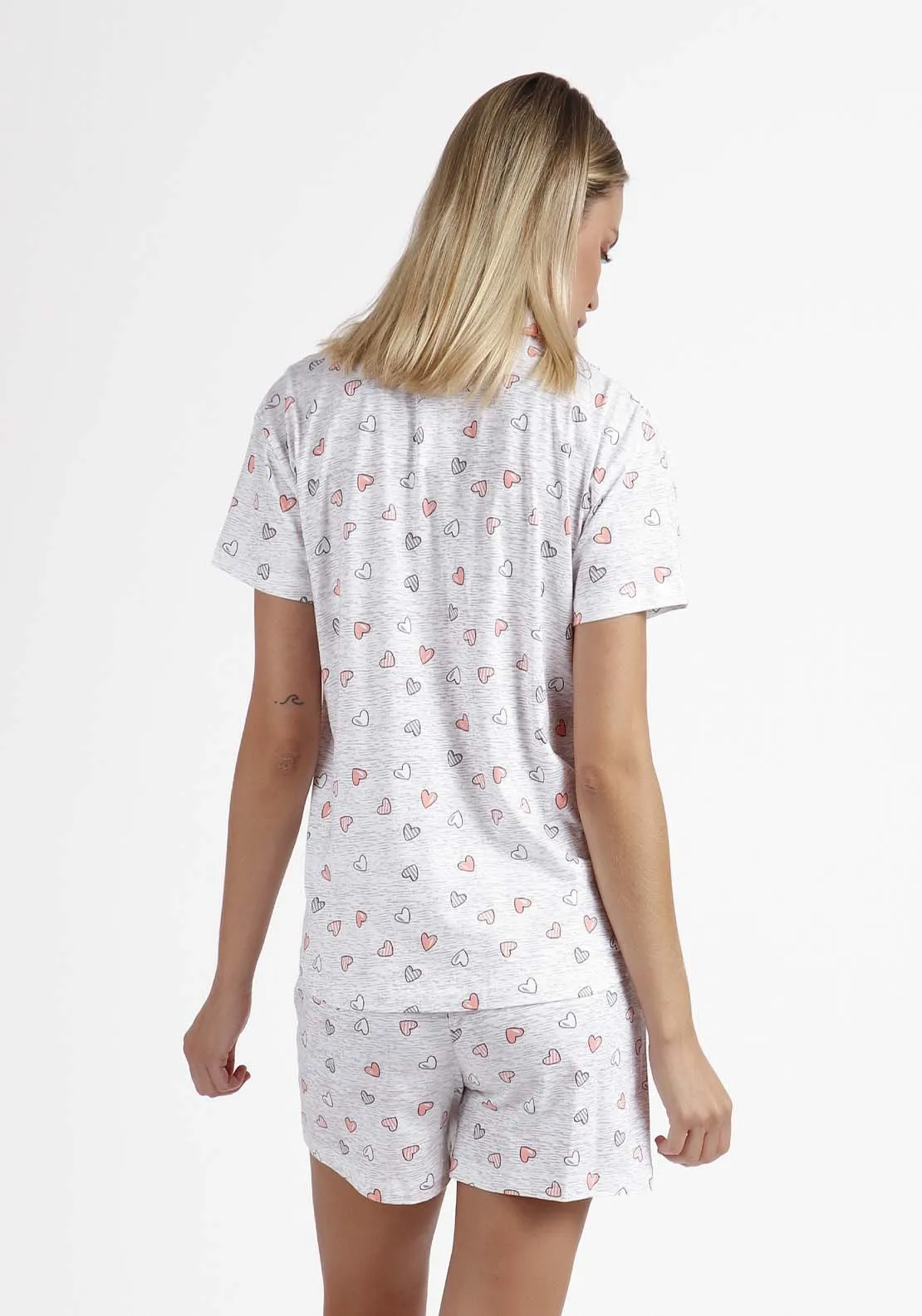 'Always Love You' Pajamas Short Sleeve - Grey