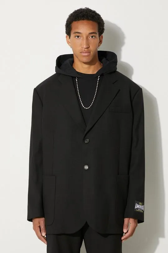 AMBUSH wool blazer Oversized Jacket black color BMEN005F24FAB0011000