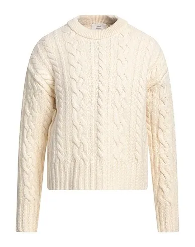 AMI PARIS Cable Knit Pullovers Wool Street Style U-Neck Long Sleeves