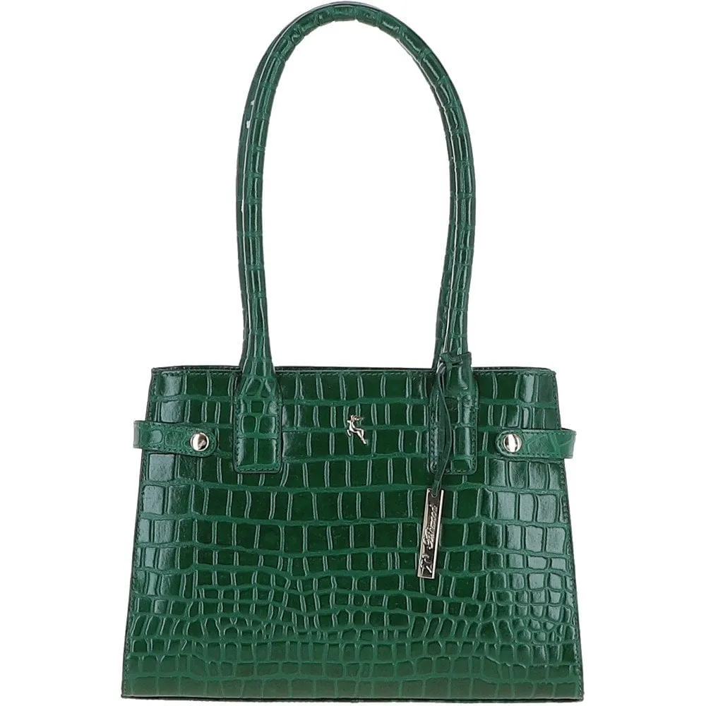 Ashwood Two Section Leather Tote Bag Green: C-52