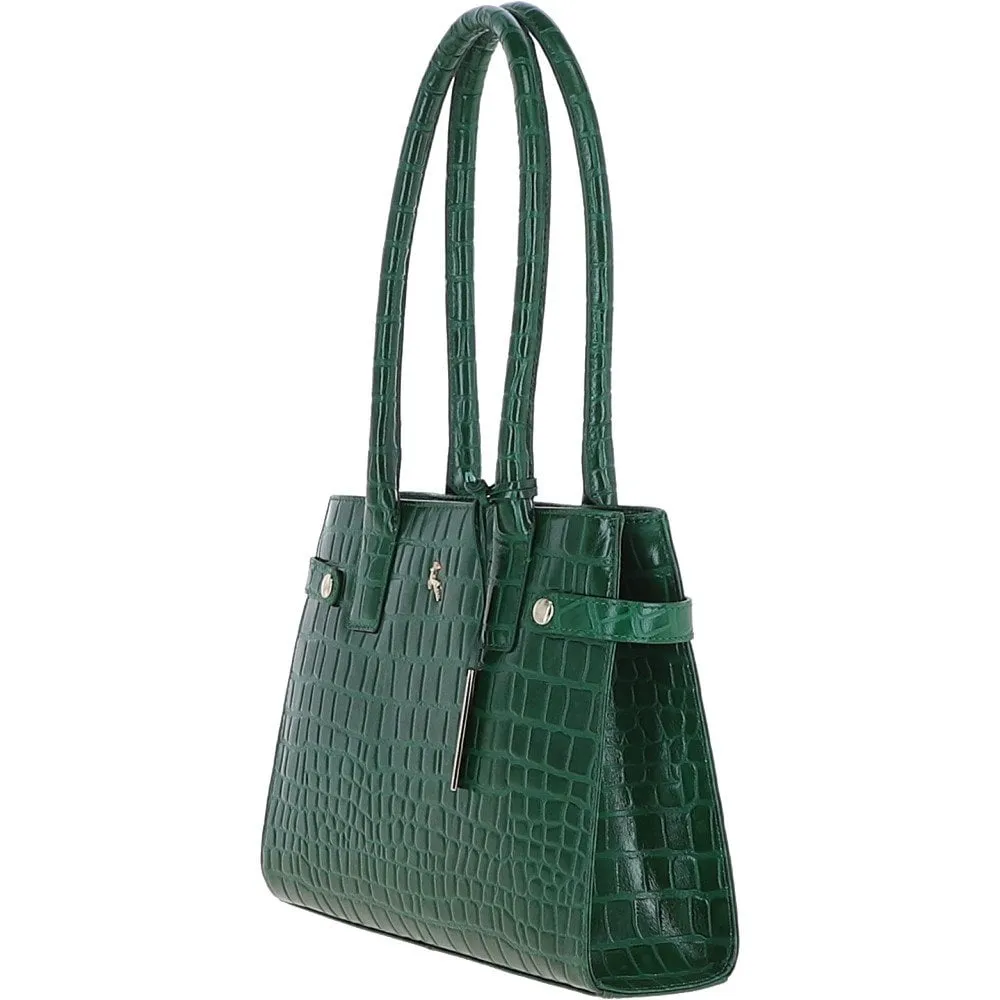 Ashwood Two Section Leather Tote Bag Green: C-52