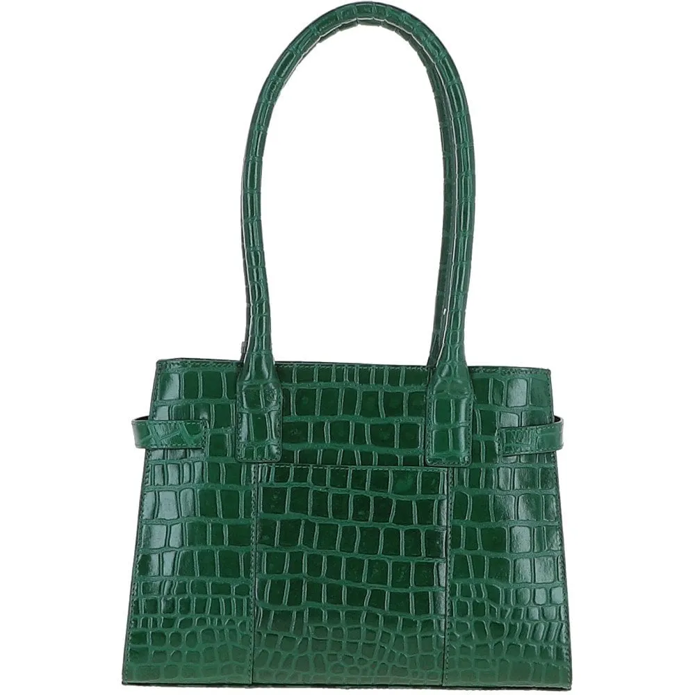 Ashwood Two Section Leather Tote Bag Green: C-52