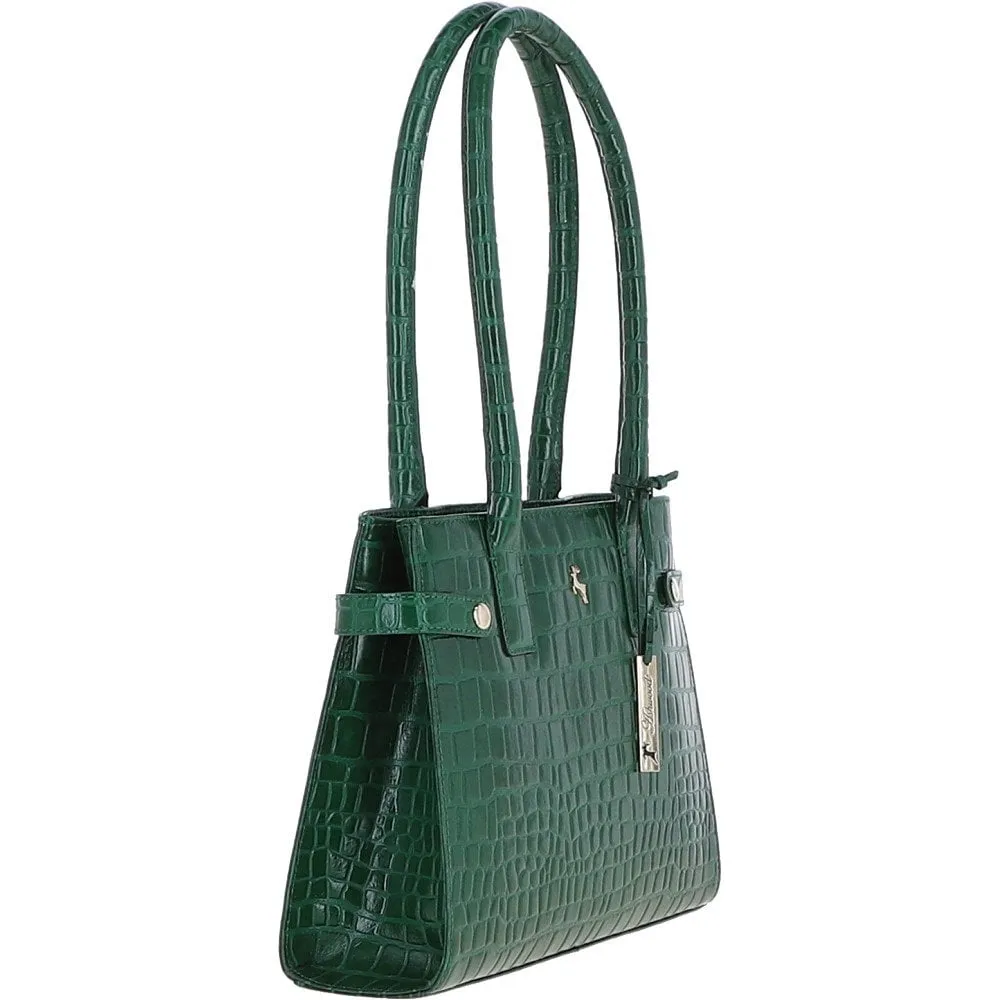 Ashwood Two Section Leather Tote Bag Green: C-52