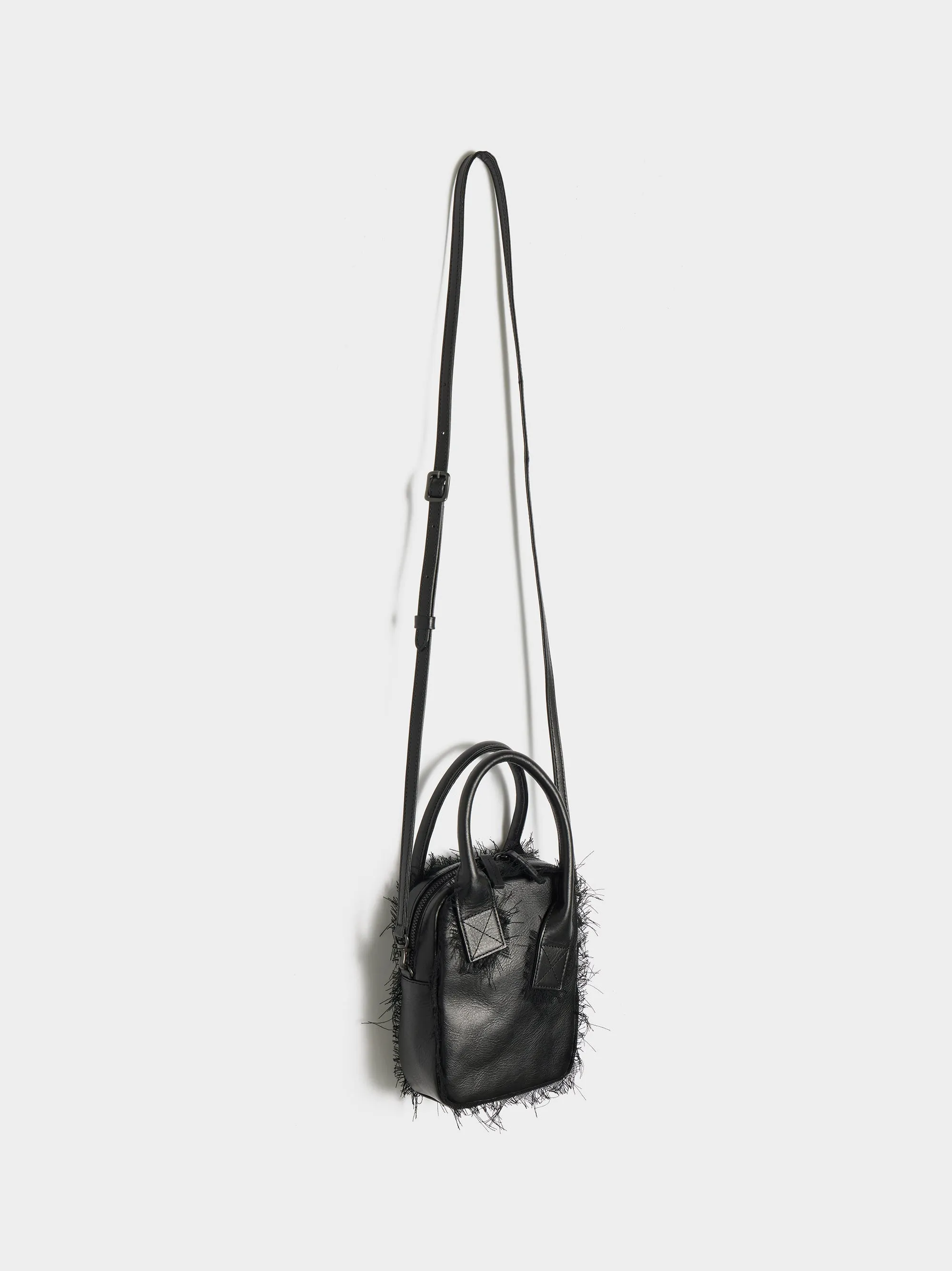 Asymmetric Handle Shoulder Bag, Black