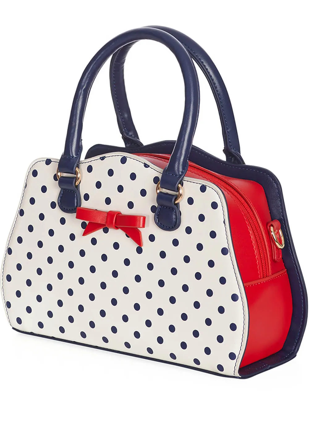 Banned Poppy Polka 50's Bag White