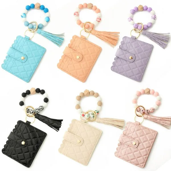 Beaded Silicone Keychain Wallet