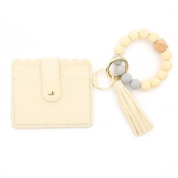 Beaded Silicone Keychain Wallet