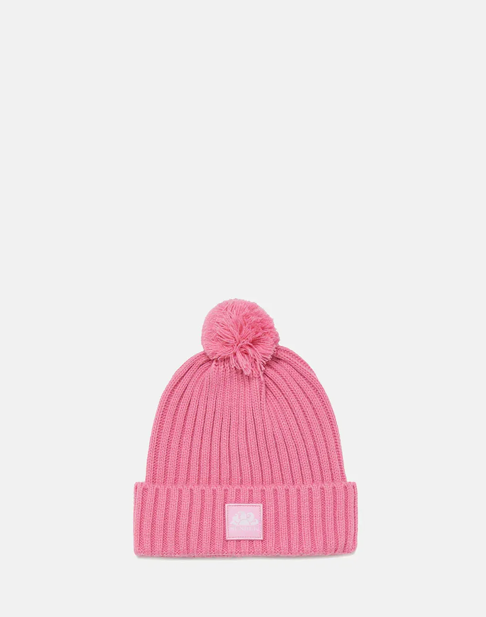 Beanie hat with pom.