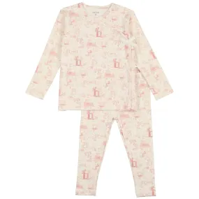 Bee & Dee Light Pink Toile Wrap Loungewear Collection