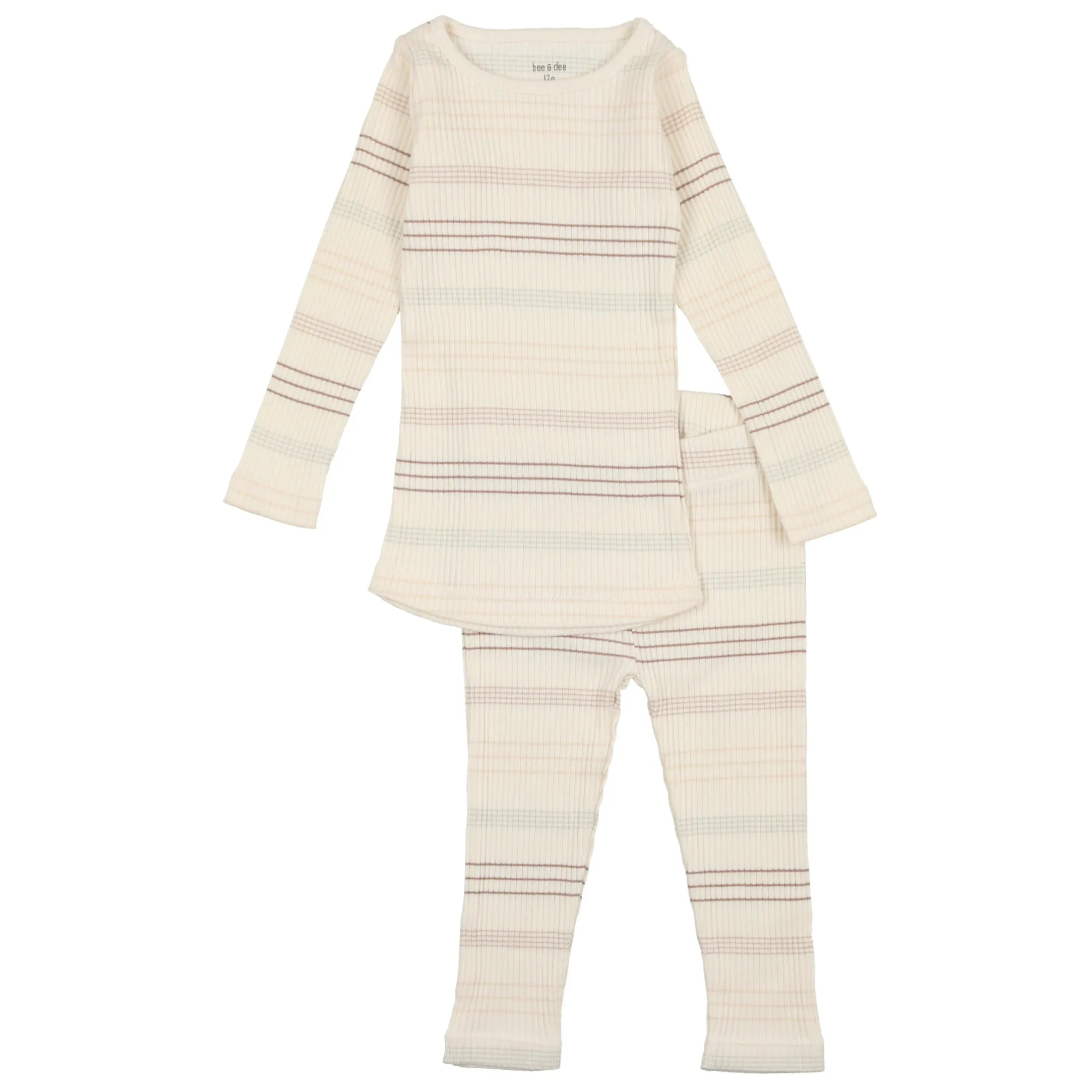 Bee and Dee Taupe Stripe Loungewear Collection