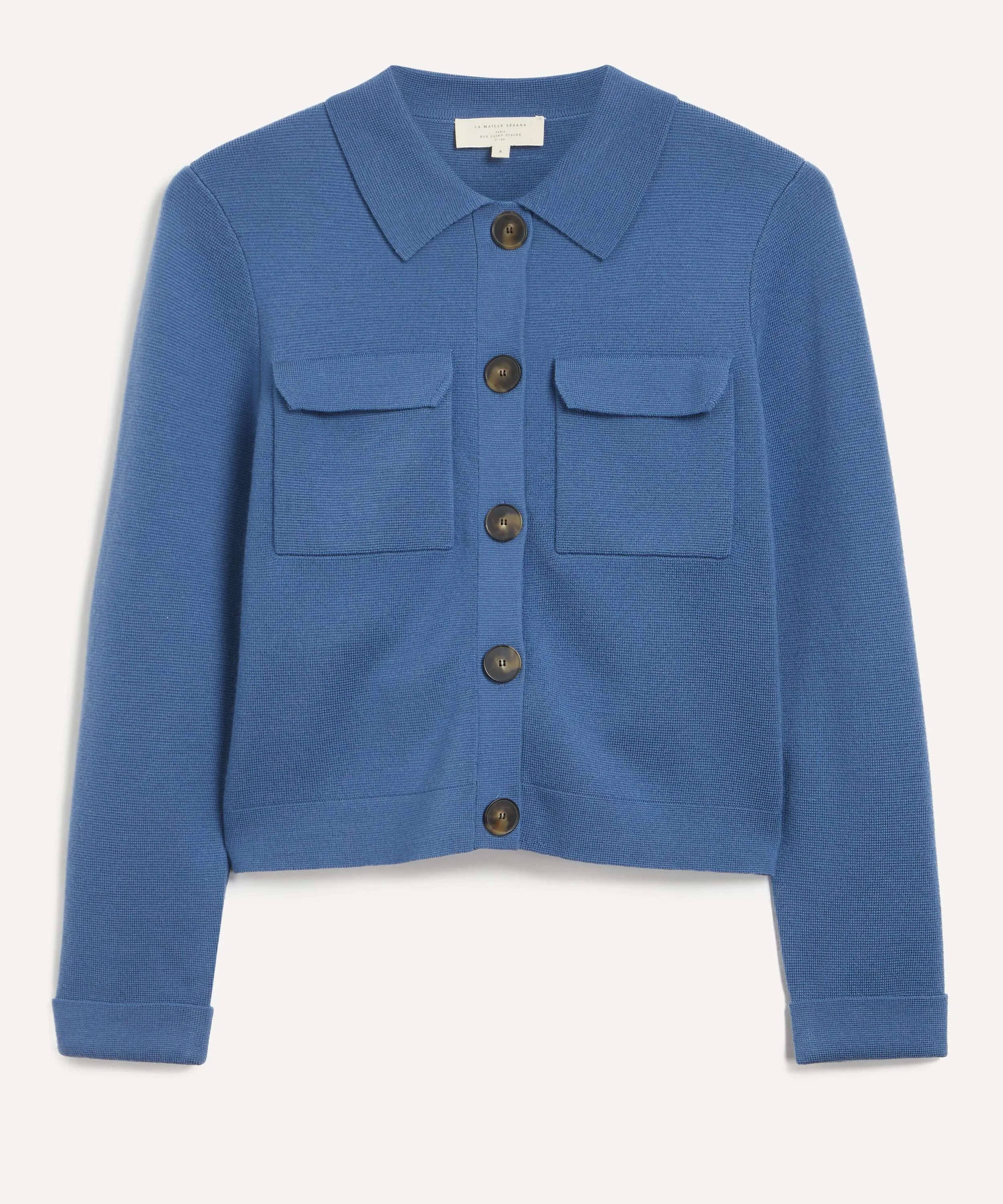 Betty Washed Blue Merino Wool Cardigan