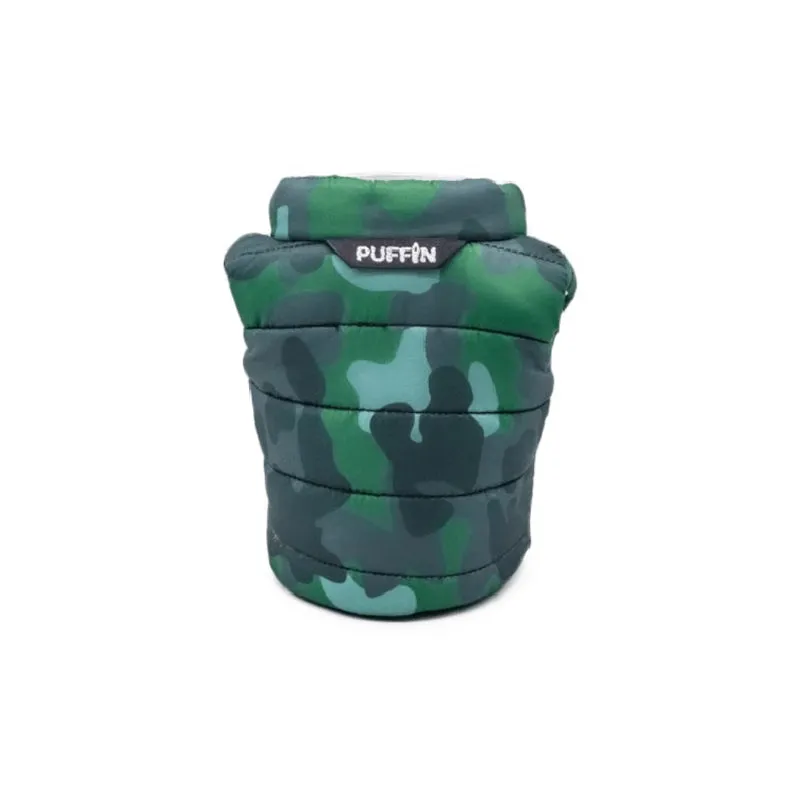 Beverage Holder Vest in Camo Green and Orange.