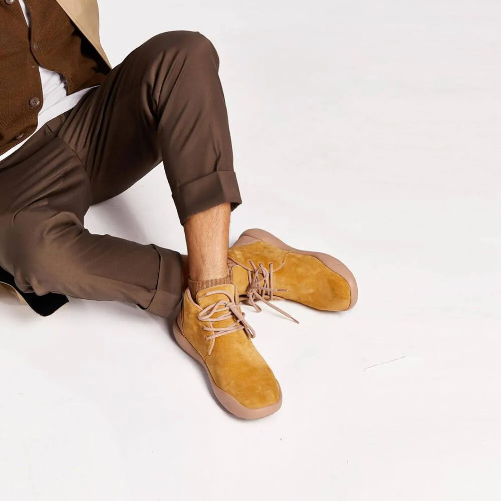 Bilbao men's khaki suede lace-up boots