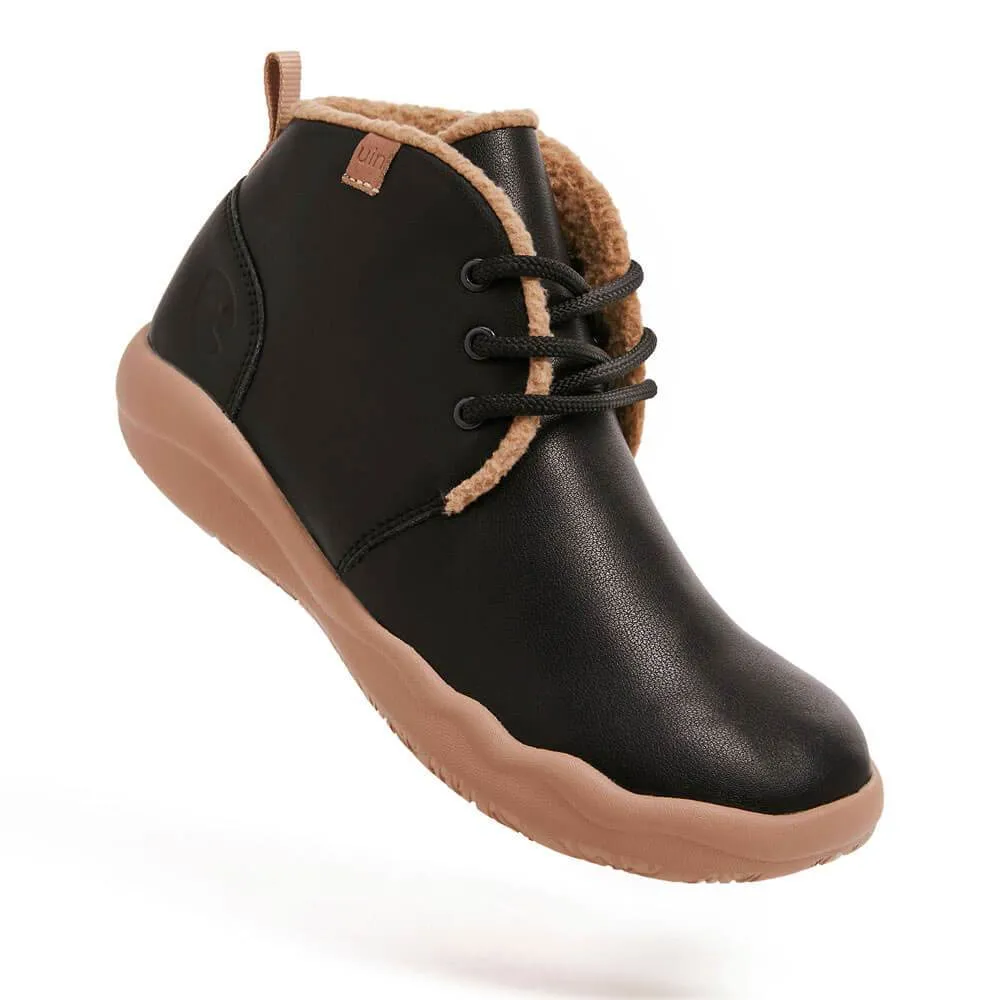 Bilbao Women's Black Leather Lace-up Boots