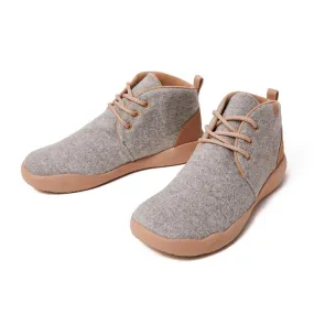 Bilbao Women's Light Grey Wool Lace-up Boots