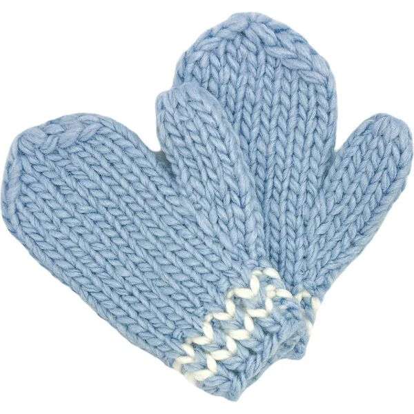 Bits & Bows Knit Mittens, Blue