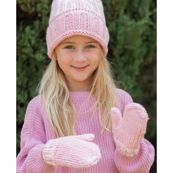 Bits & Bows Knit Mittens, Pink