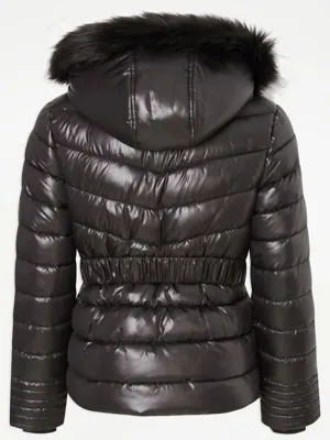 Black Belted Padded Coat | Kids | George at ASDA