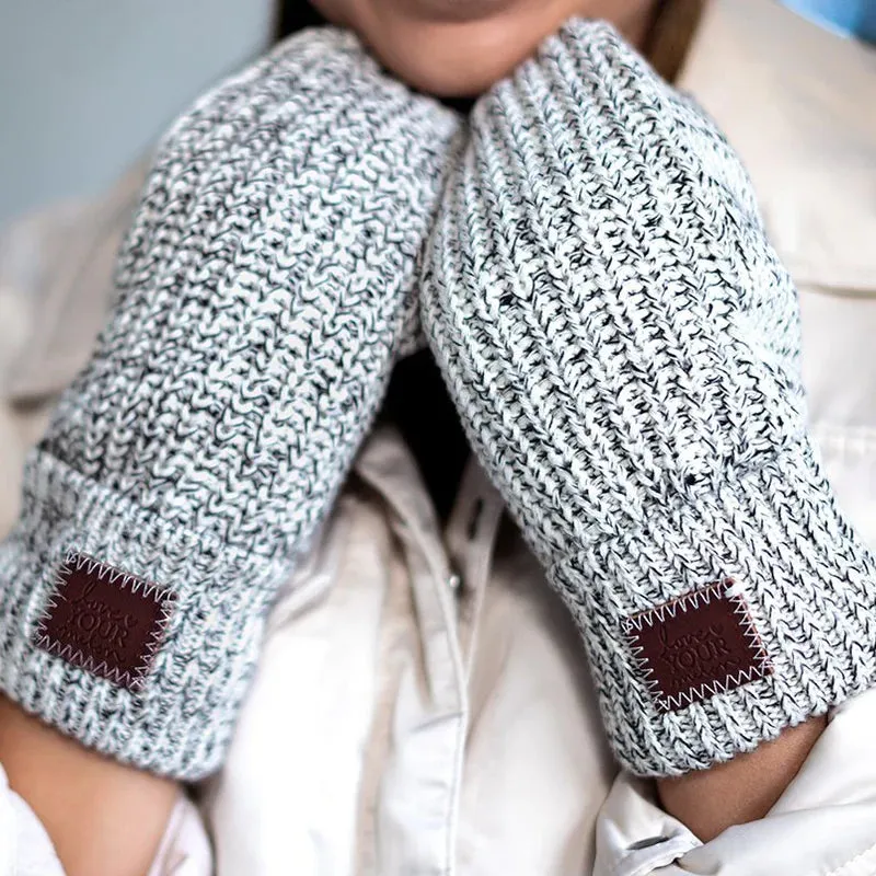 Black Speckled Mittens by Love Your Melon - Shop Now