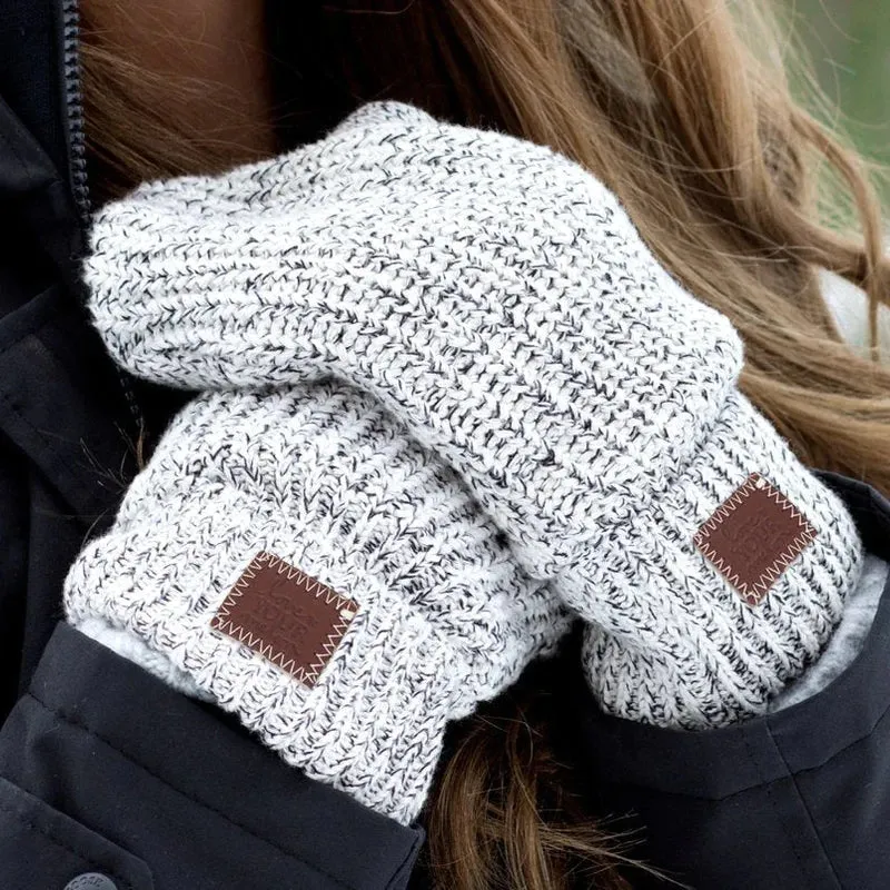 Black Speckled Mittens by Love Your Melon - Shop Now