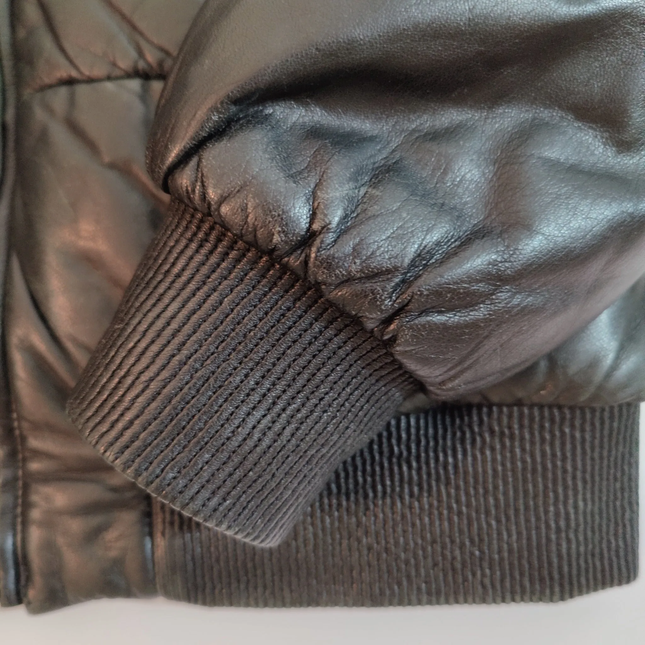 Black Trussardi leather bomber jacket Made in Italy