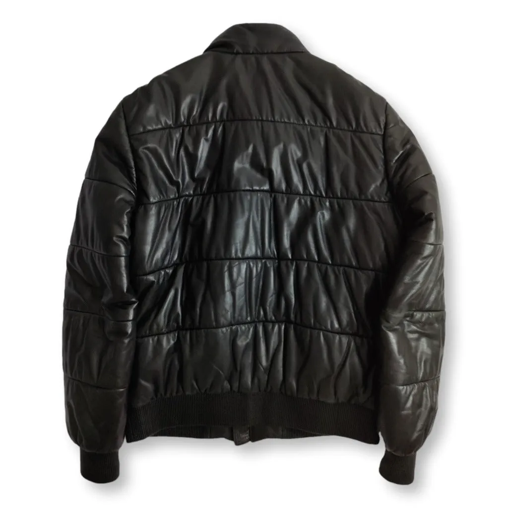 Black Trussardi leather bomber jacket Made in Italy