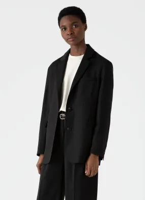 Black women's wool blazer.