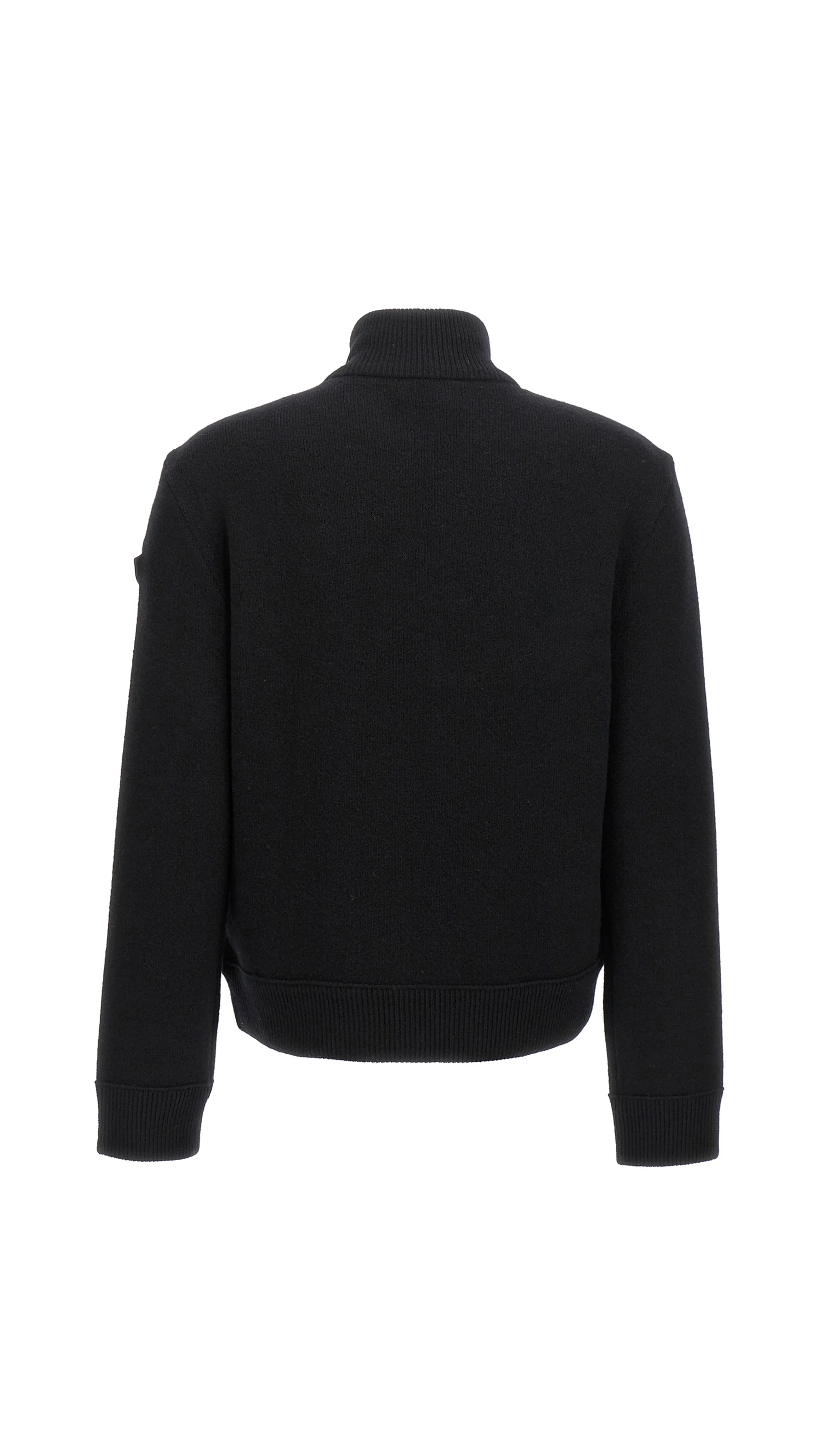 Black Wool Padded Cardigan