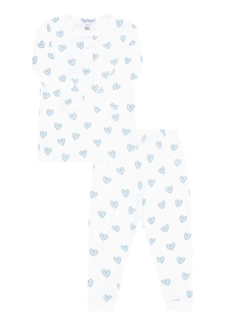 Blue Heart Print Pajama