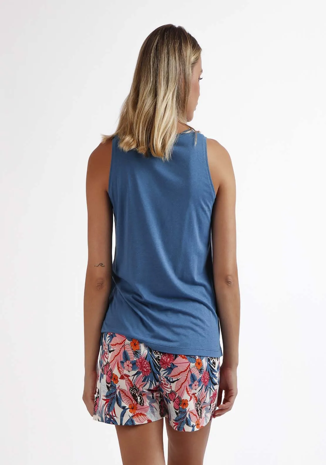 Blue Sleeveless Pajamas with Butterflies - Shop Now!