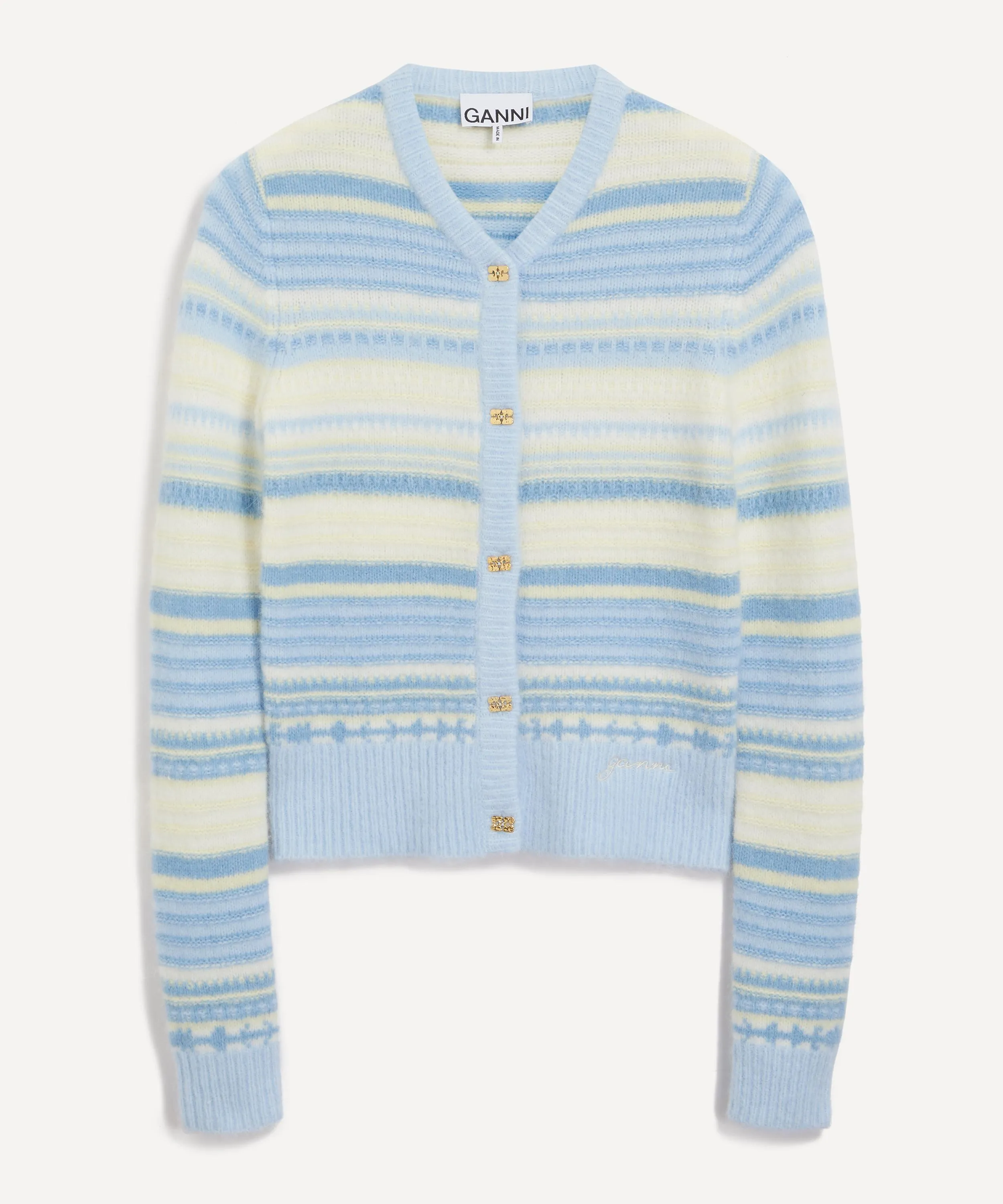 Blue Striped Soft Wool Cardigan