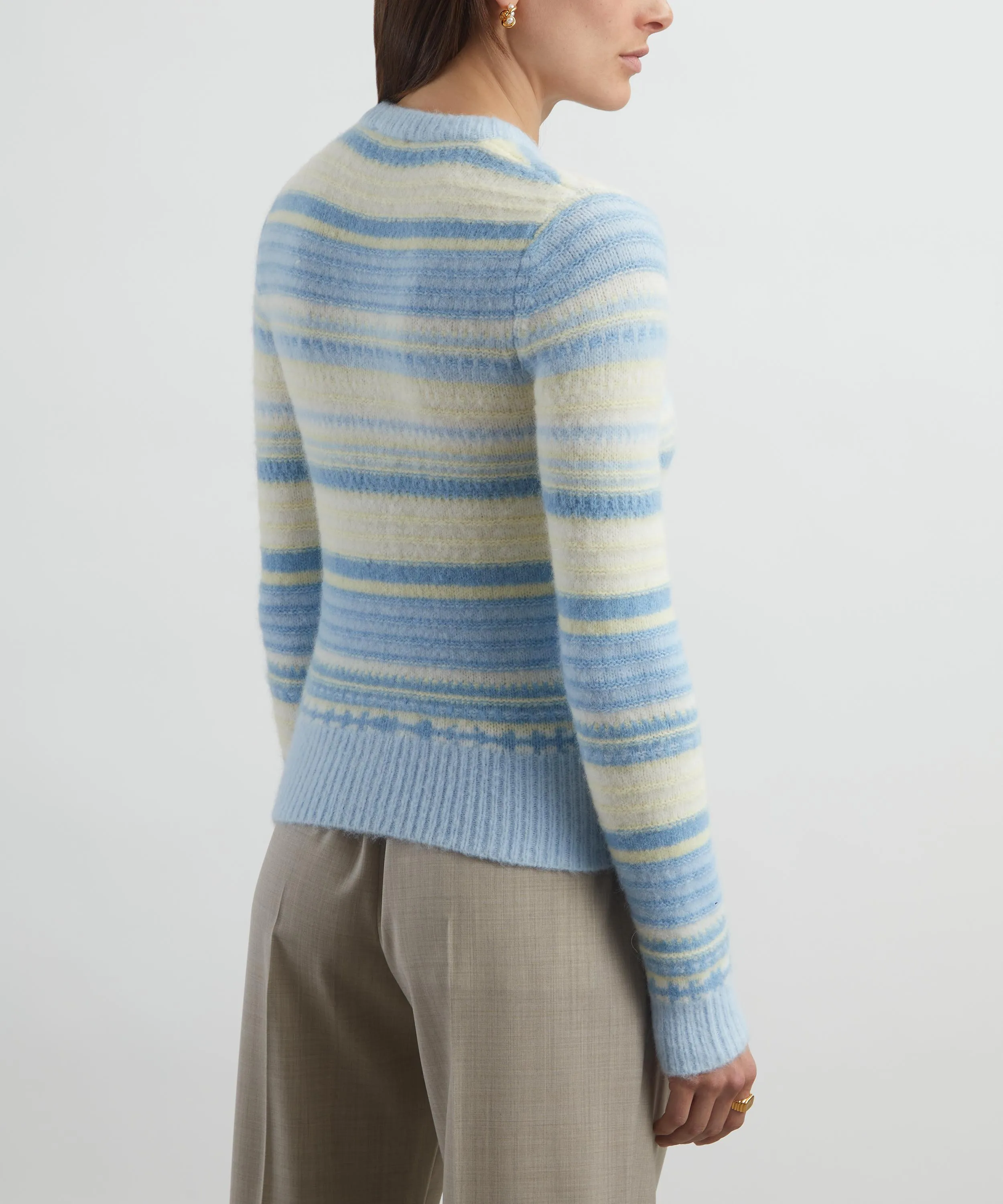 Blue Striped Soft Wool Cardigan