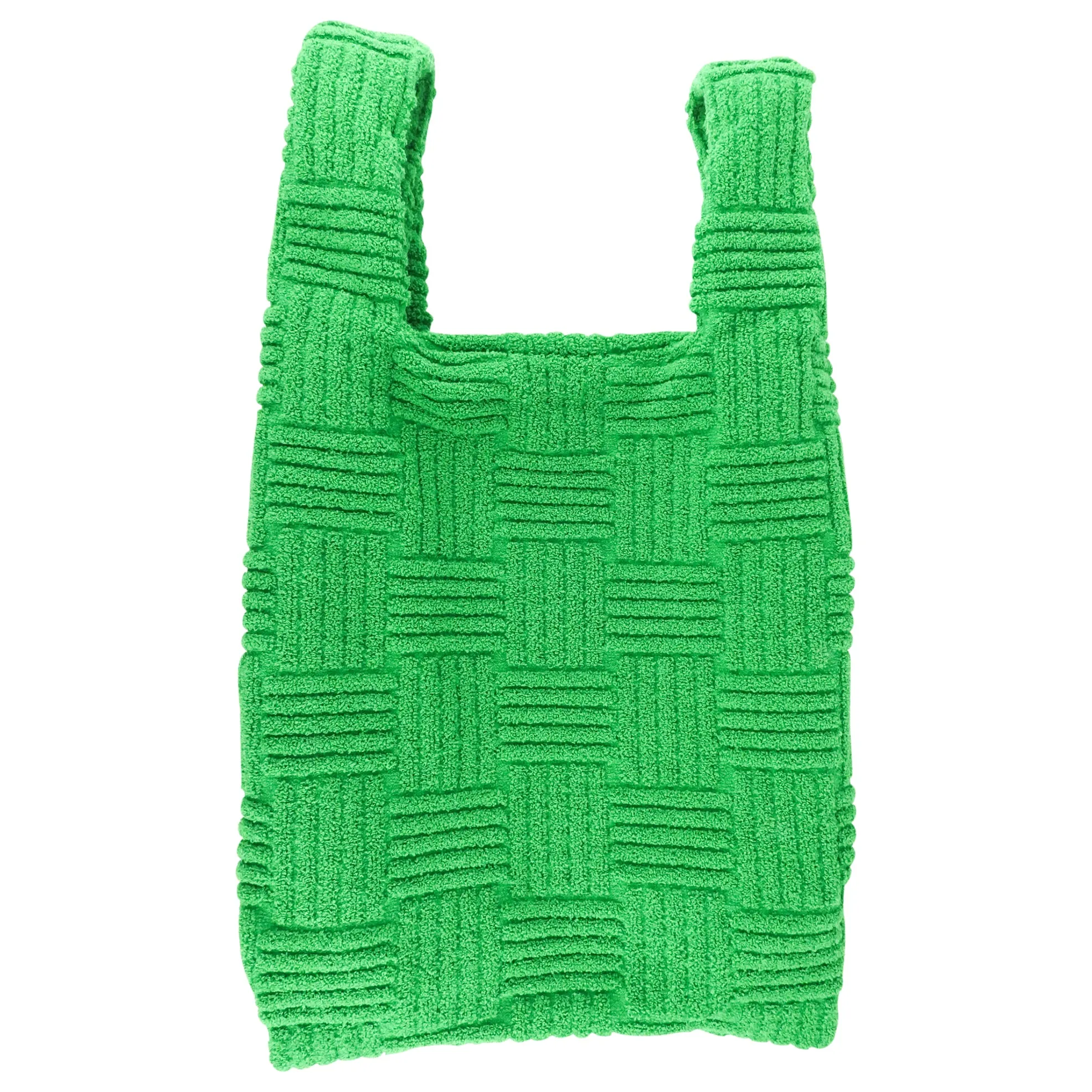 Bottega Veneta Green Intrecciato Jacquard Terry Cloth Tote