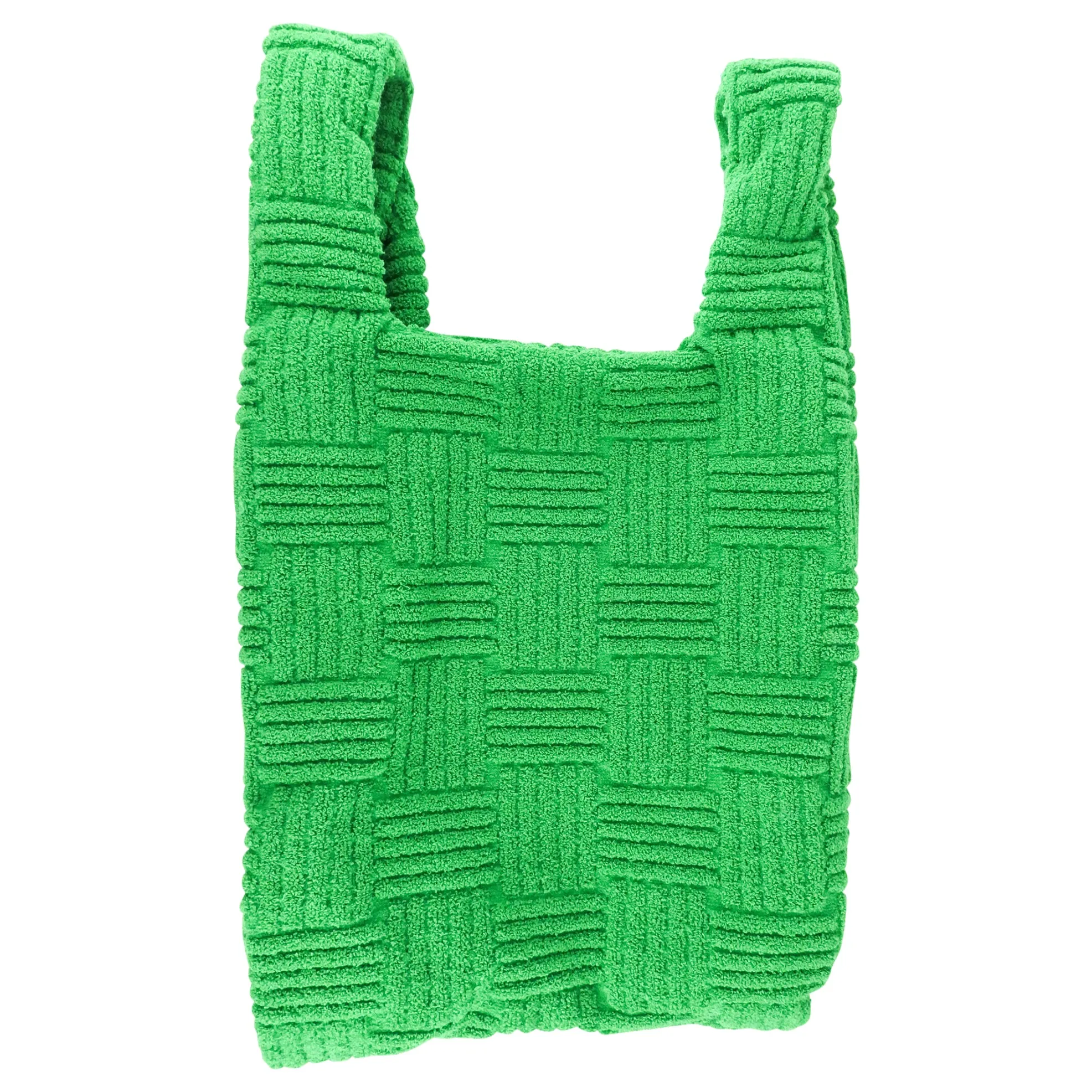 Bottega Veneta Green Intrecciato Jacquard Terry Cloth Tote