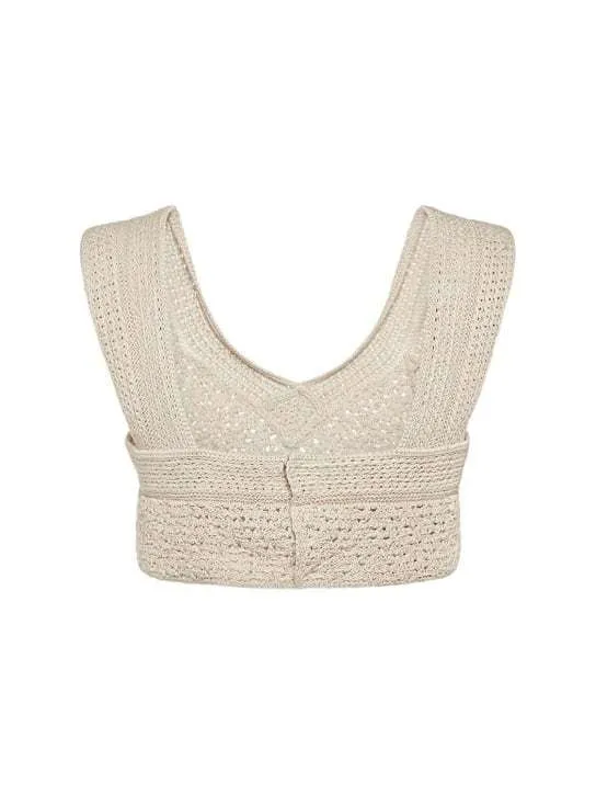 Bottega Veneta Sleeveless V-Neck Cable Knit Casual Cotton