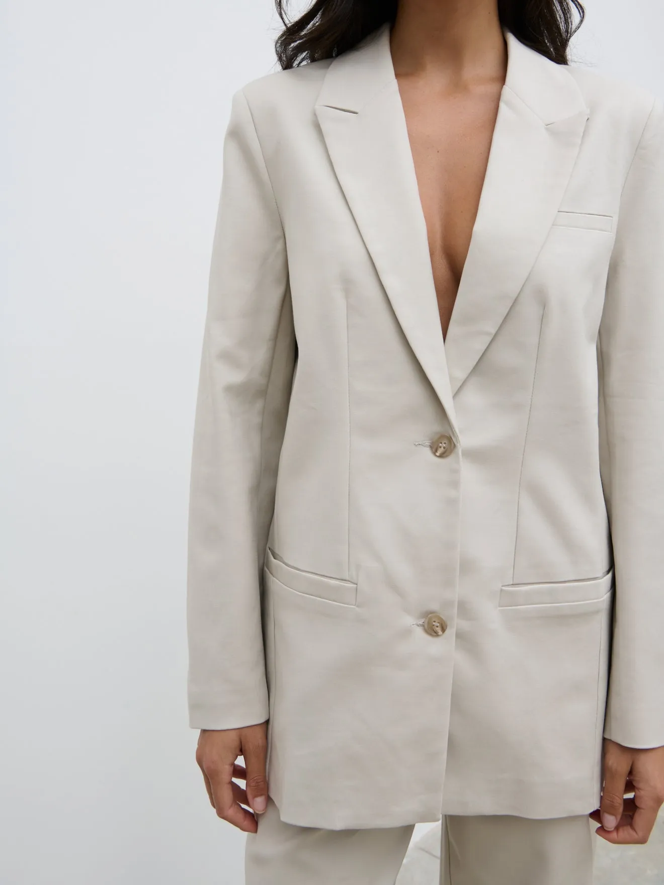 Brady Oversized Boxy Blazer - Chalk