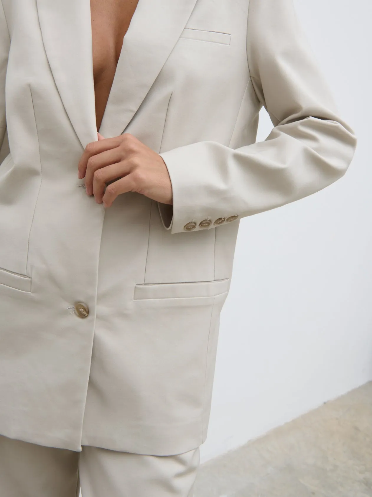 Brady Oversized Boxy Blazer - Chalk