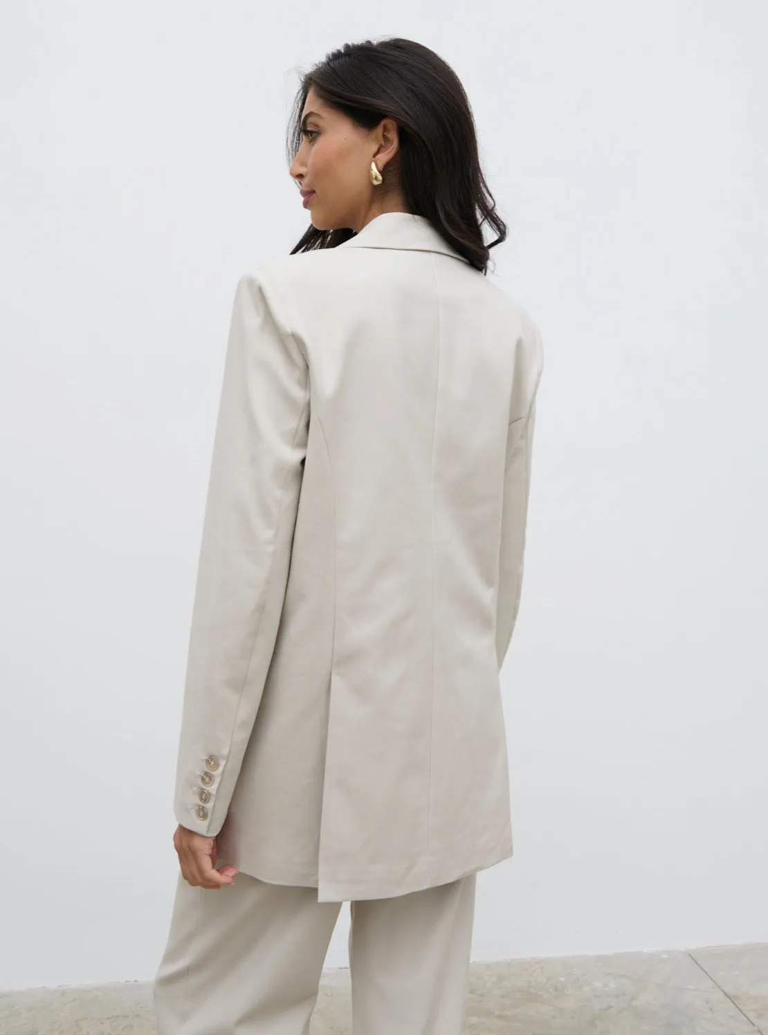 Brady Oversized Boxy Blazer - Chalk